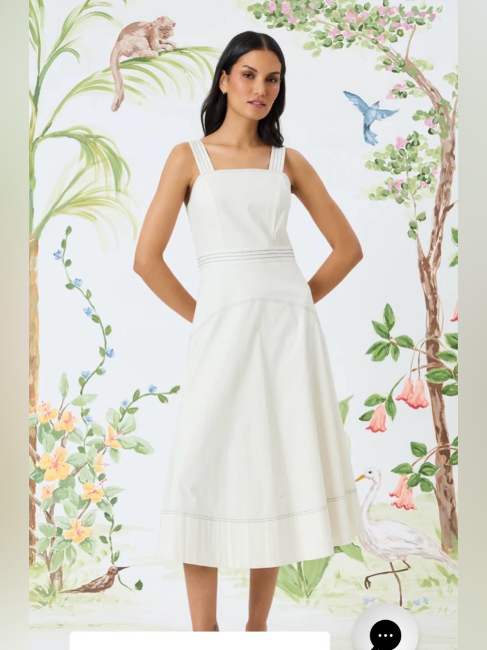 Women’s White Square-Neck A-Line Dress - Picture 1 of 4